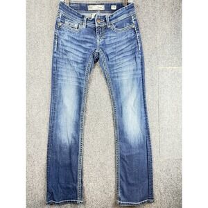 BKE Buckle Stella Slim Boot Jeans Women 27R Low Rise Thick Stitch Western